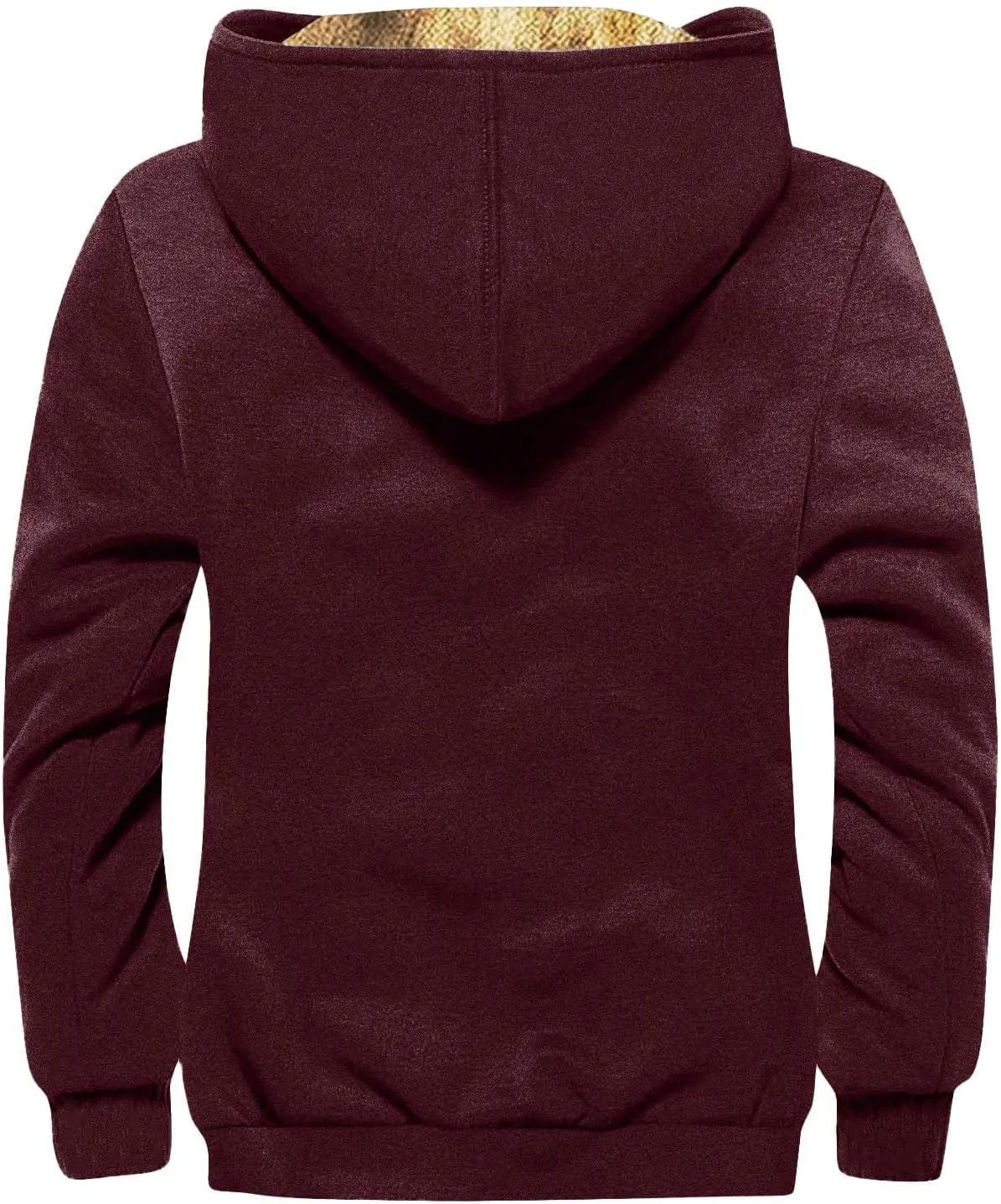 Men's Relaxed Fit Midweight Sherpa-Lined Full-Zip Sweatshirt Fleece Sherpa Lined Winter Wool Heavyweight Sweashirts