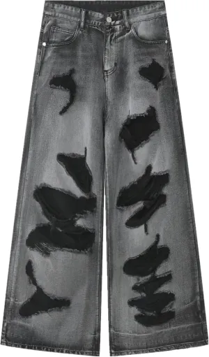 Men's Ripped Jeans  Fashionable Slim Fit Stretch Denim with,Ripped Distressed Destroyed Straight Slim Fit Jeans