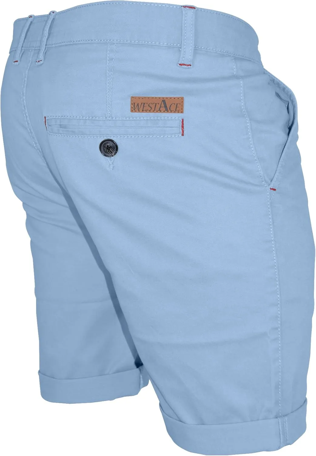 Mens Stretch Chino Shorts Casual Flat Front Slim Fit Shorts Spandex Half Pant