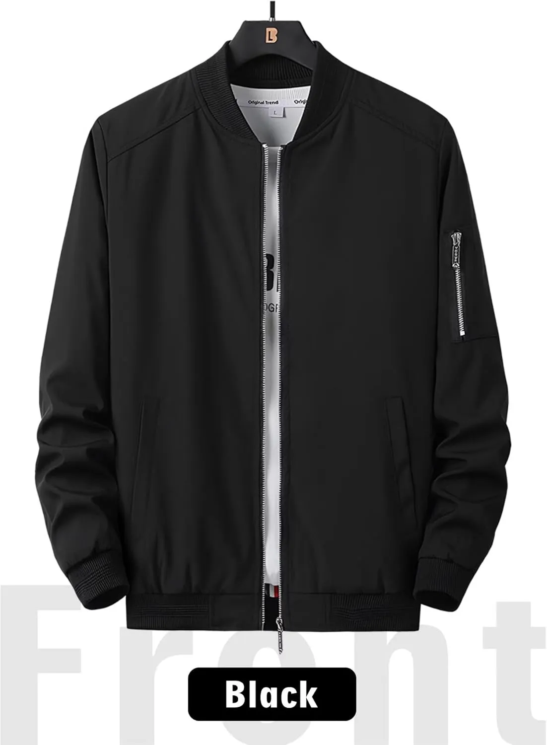 Men's Windbreaker Bomber Jackets Lightweight Water-Resistant Windproof Spring Fall Winter Stylish Jackets