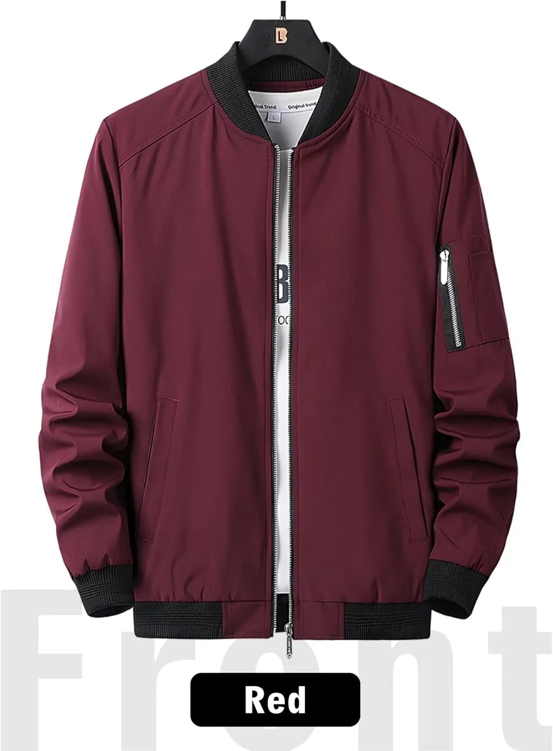 Men's Windbreaker Bomber Jackets Lightweight Water-Resistant Windproof Spring Fall Winter Stylish Jackets