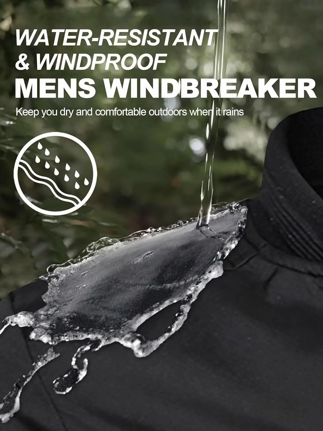 Men's Windbreaker Bomber Jackets Lightweight Water-Resistant Windproof Spring Fall Winter Stylish Jackets