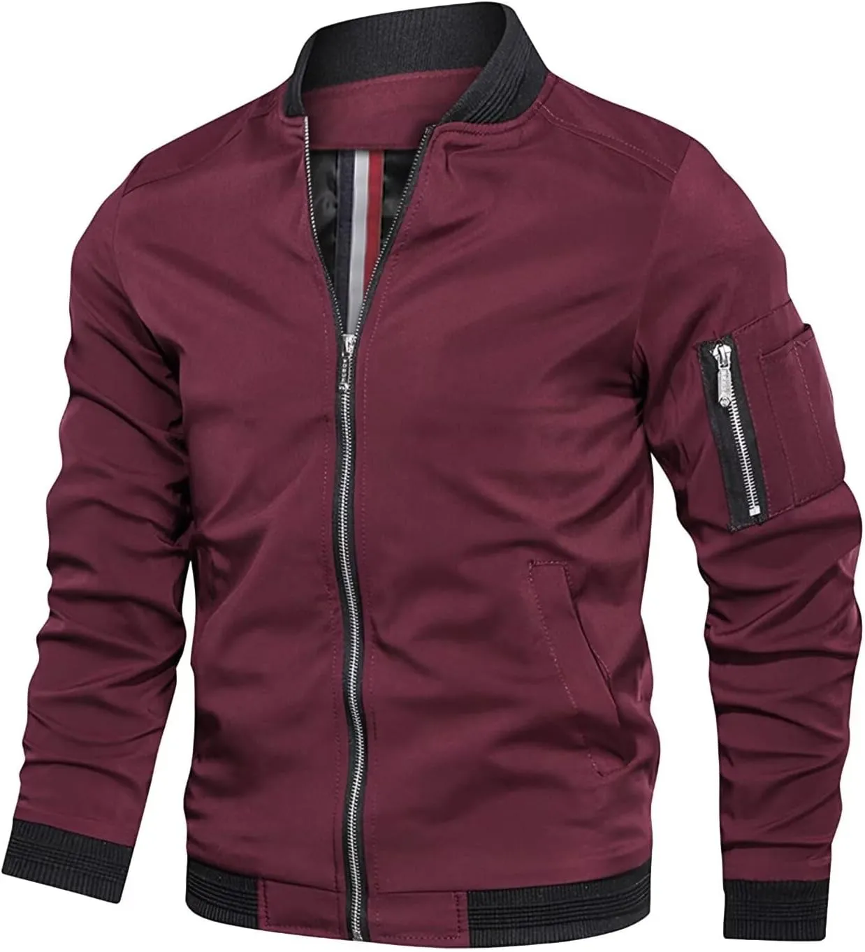 Men's Windbreaker Bomber Jackets Lightweight Water-Resistant Windproof Spring Fall Winter Stylish Jackets
