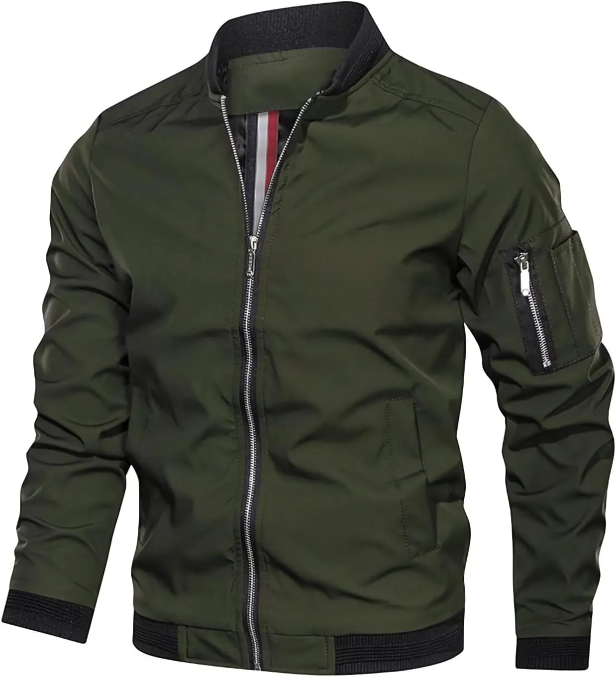 Men's Windbreaker Bomber Jackets Lightweight Water-Resistant Windproof Spring Fall Winter Stylish Jackets