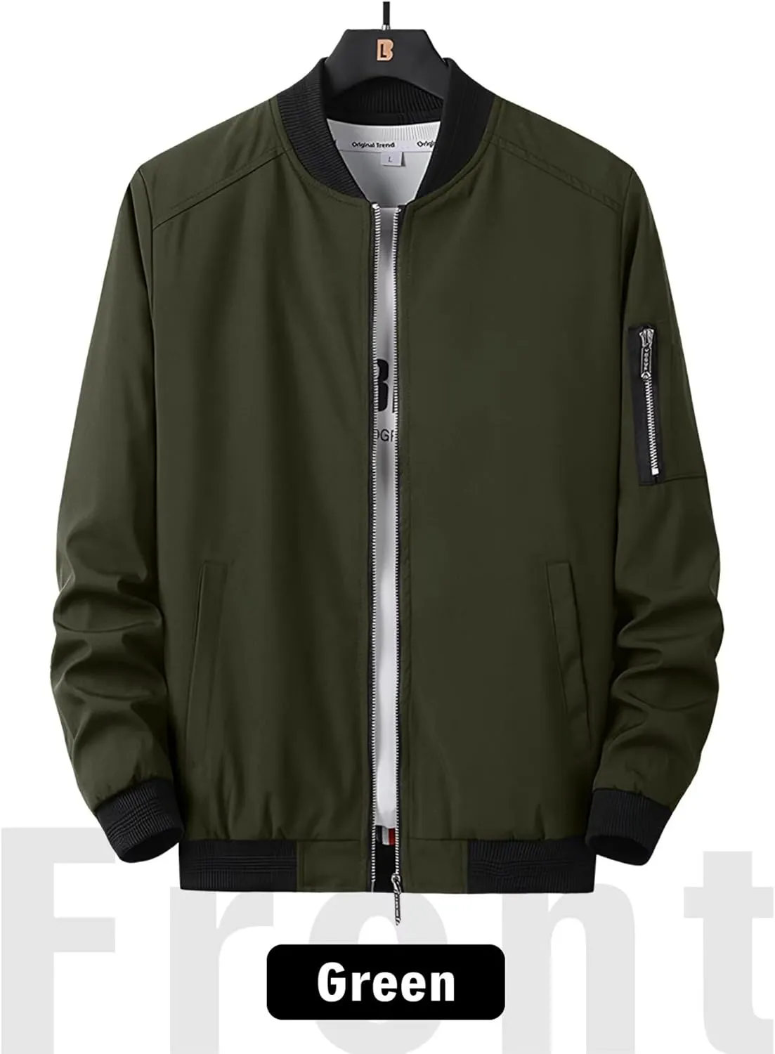 Men's Windbreaker Bomber Jackets Lightweight Water-Resistant Windproof Spring Fall Winter Stylish Jackets