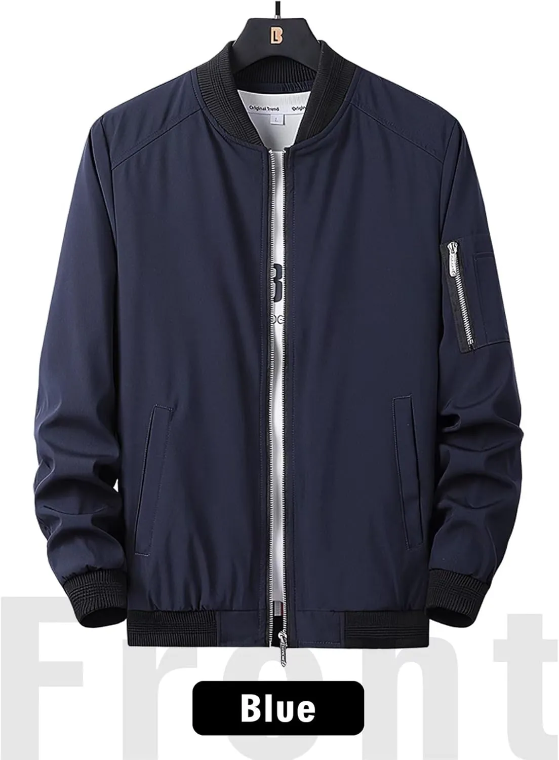 Men's Windbreaker Bomber Jackets Lightweight Water-Resistant Windproof Spring Fall Winter Stylish Jackets
