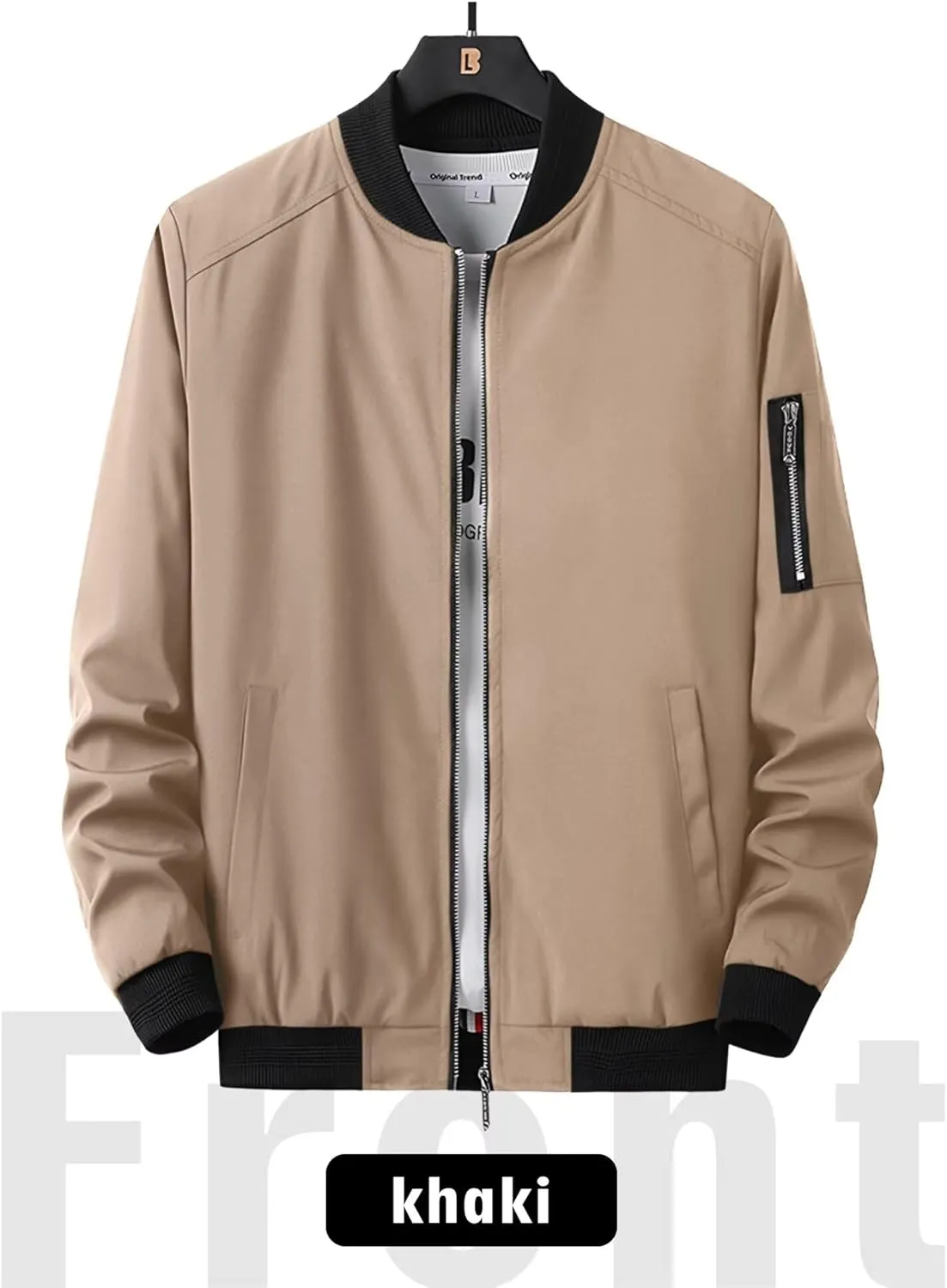 Men's Windbreaker Bomber Jackets Lightweight Water-Resistant Windproof Spring Fall Winter Stylish Jackets