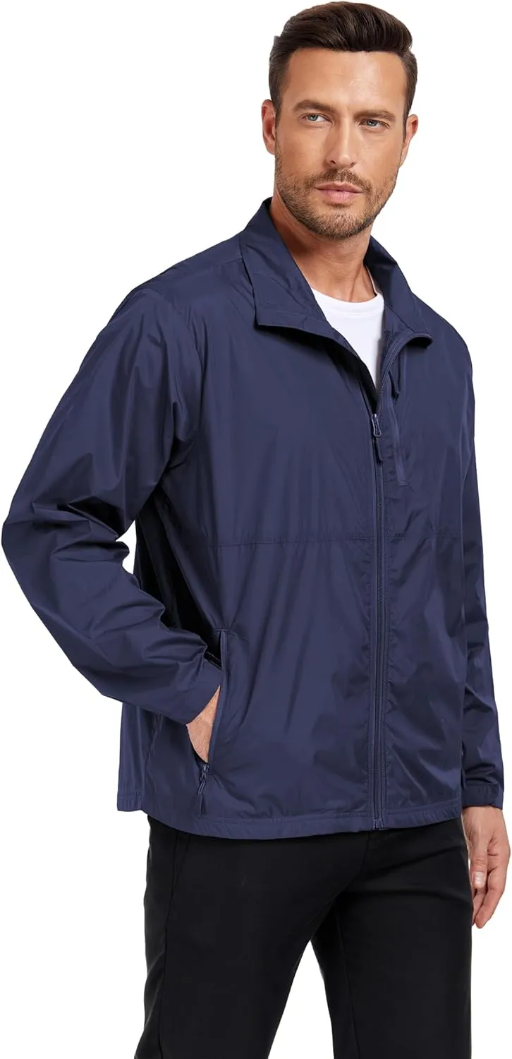 Men's Windbreaker Jackets Lightweight Running Jackets Waterproof Fishing Jacket Outdoor Cycling Packable Raincoats