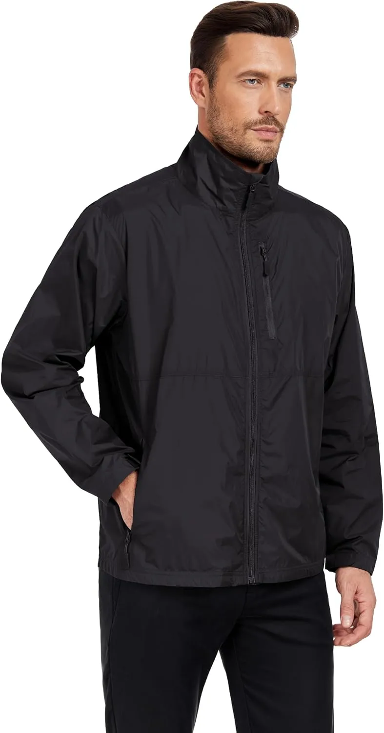 Men's Windbreaker Jackets Lightweight Running Jackets Waterproof Fishing Jacket Outdoor Cycling Packable Raincoats