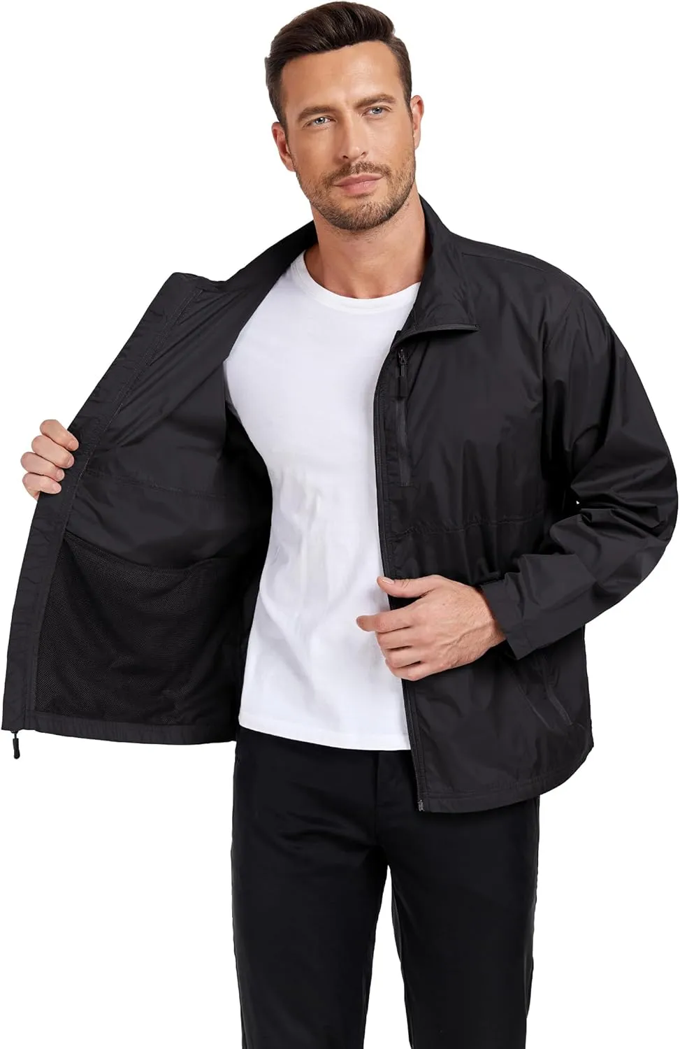 Men's Windbreaker Jackets Lightweight Running Jackets Waterproof Fishing Jacket Outdoor Cycling Packable Raincoats