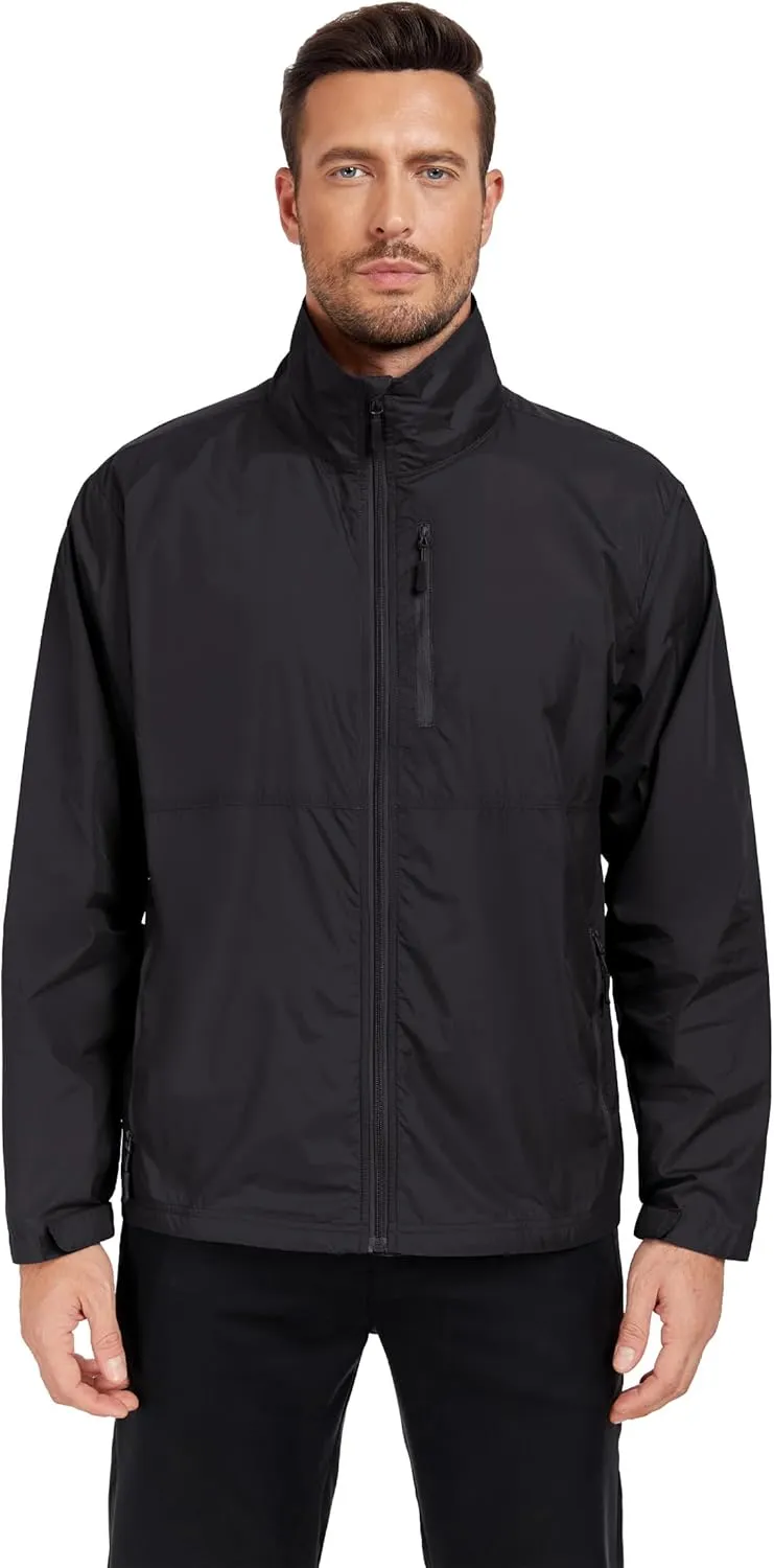 Men's Windbreaker Jackets Lightweight Running Jackets Waterproof Fishing Jacket Outdoor Cycling Packable Raincoats