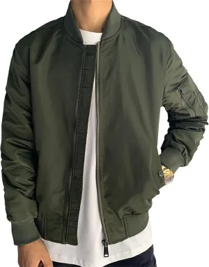 Men's Windproof Lightweight Jackets Casual Fashion Spring Fall Windbreaker Full Zip Jacket Warm Coat with Pockets