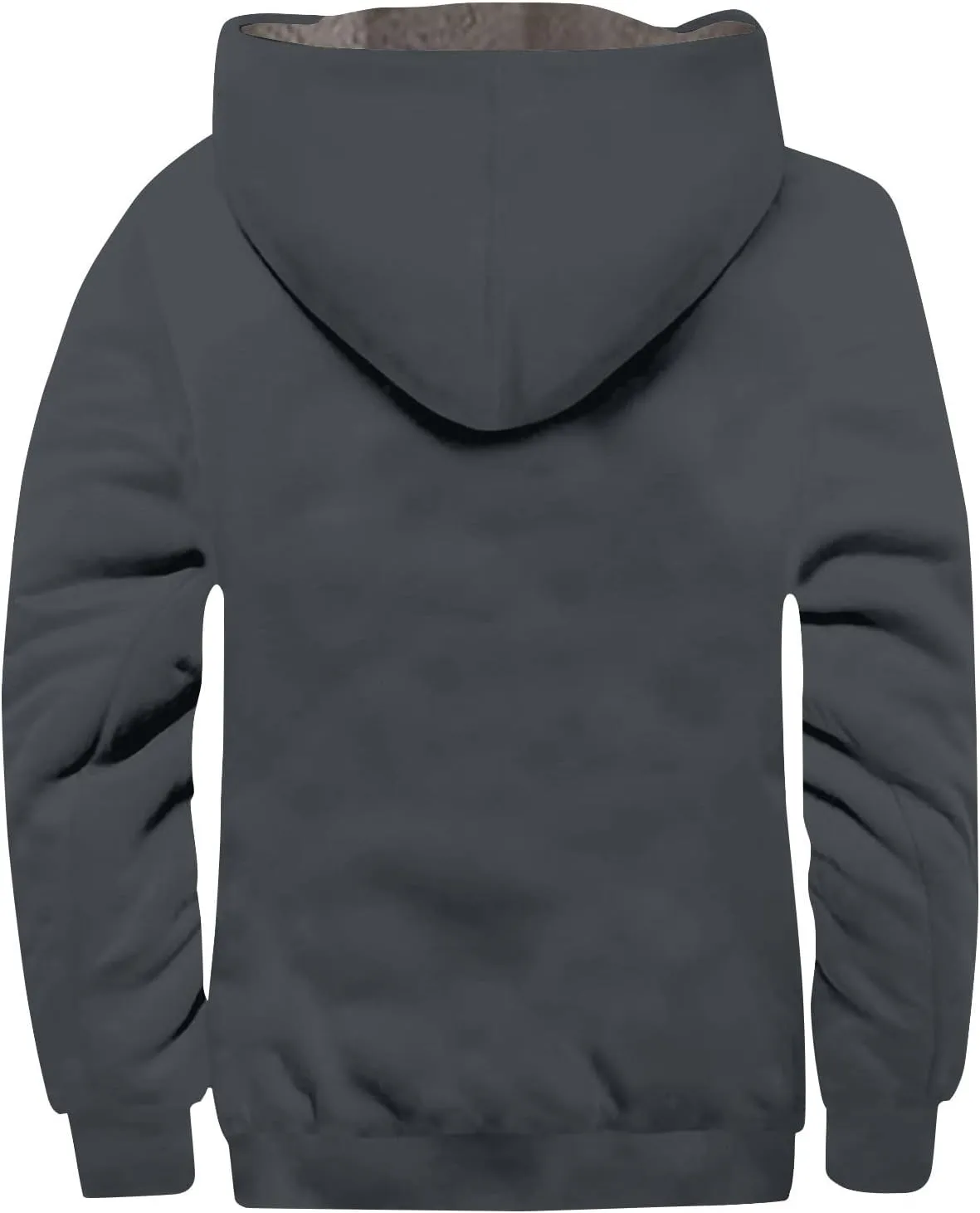 Men's Winter Zip Up Hoodie Relaxed Fit Midweight Sherpa Fleece Sweatshirt Warm Thick Heavyweight Coats