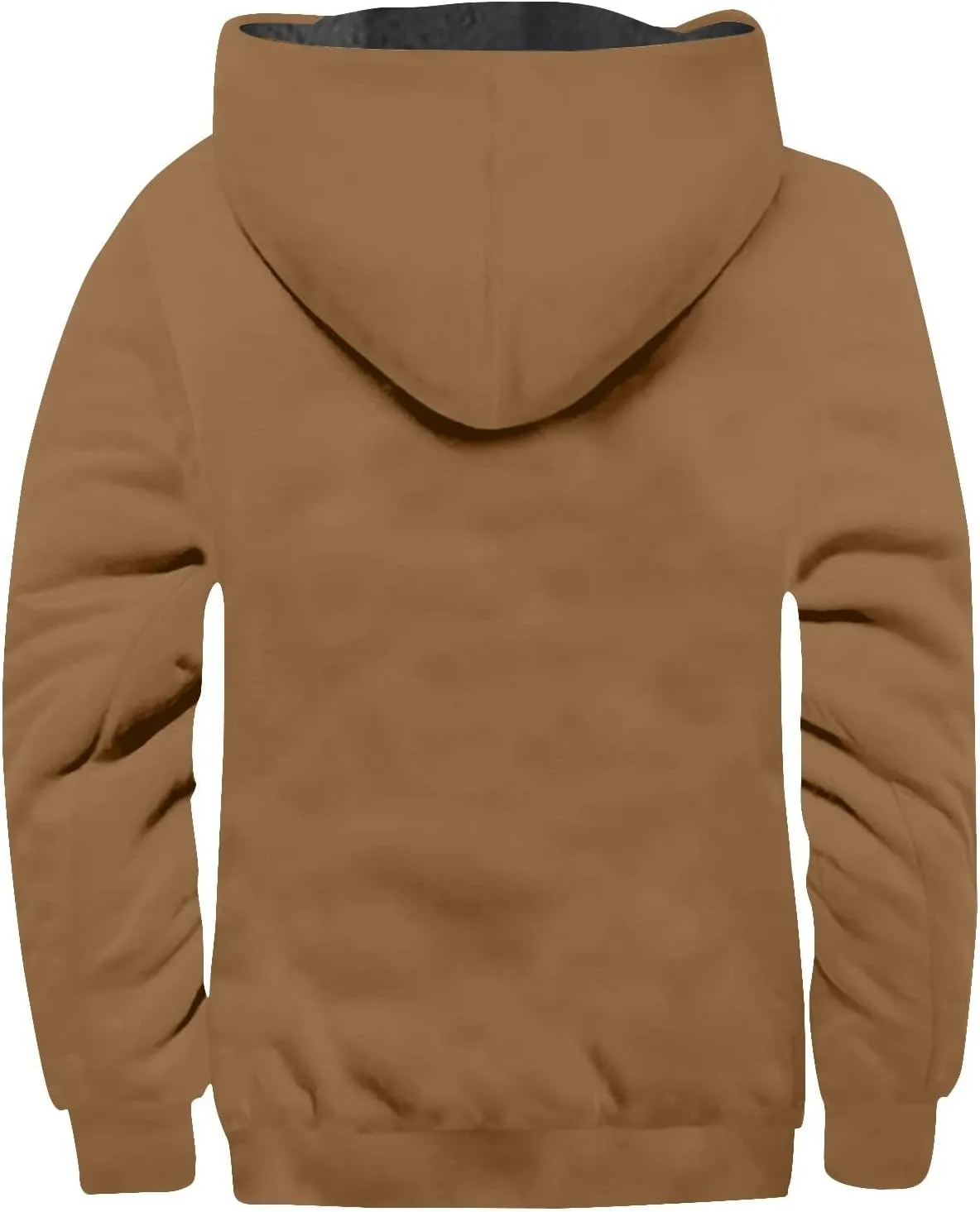 Men's Winter Zip Up Hoodie Relaxed Fit Midweight Sherpa Fleece Sweatshirt Warm Thick Heavyweight Coats