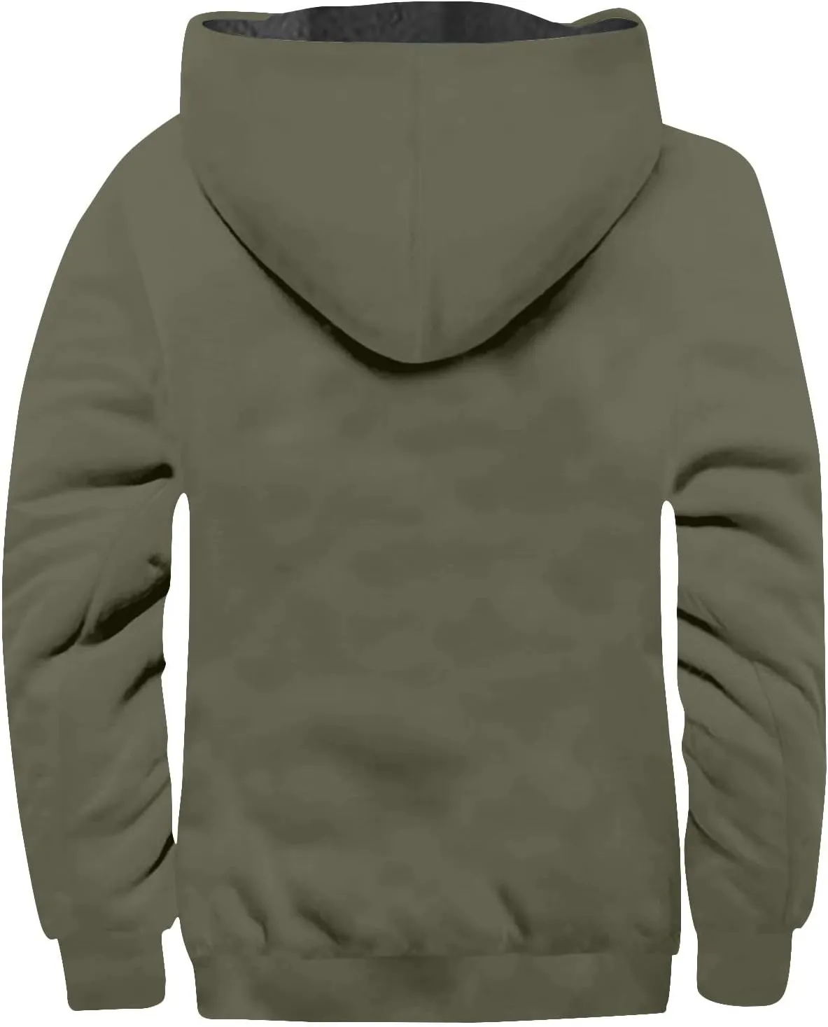 Men's Winter Zip Up Hoodie Relaxed Fit Midweight Sherpa Fleece Sweatshirt Warm Thick Heavyweight Coats