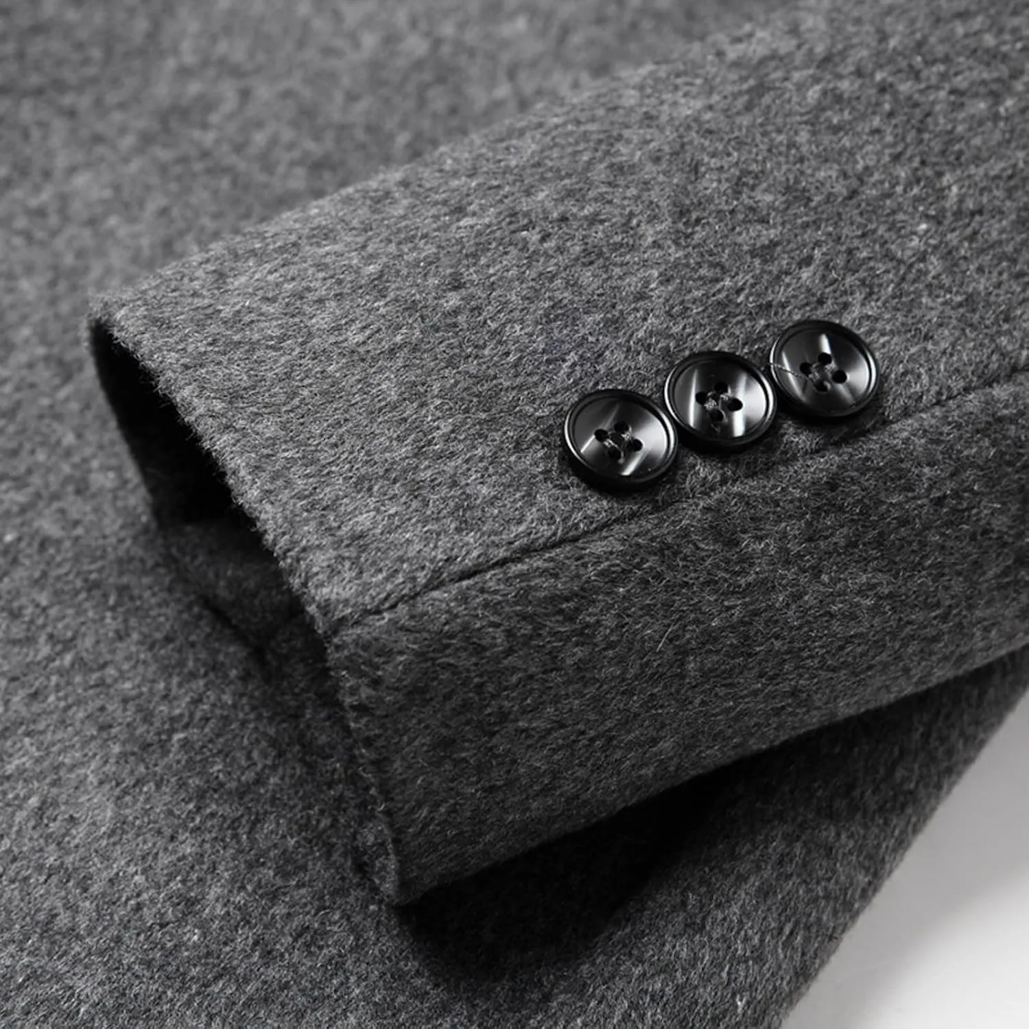 Mens Wool Blend Trench Coat Notched Collar Single Breasted Peacoat Winter Overcoat Windbreaker Jackets