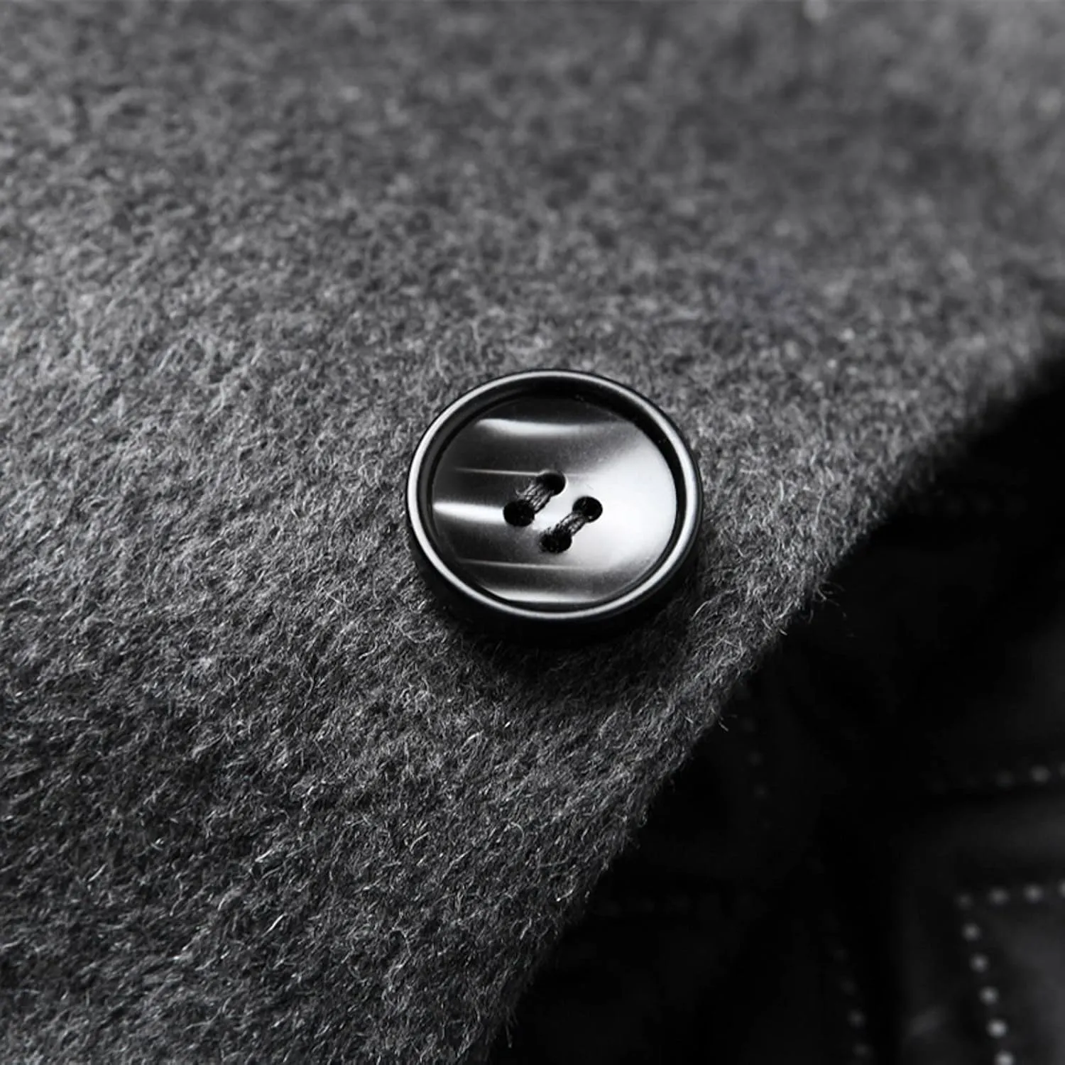 Mens Wool Blend Trench Coat Notched Collar Single Breasted Peacoat Winter Overcoat Windbreaker Jackets