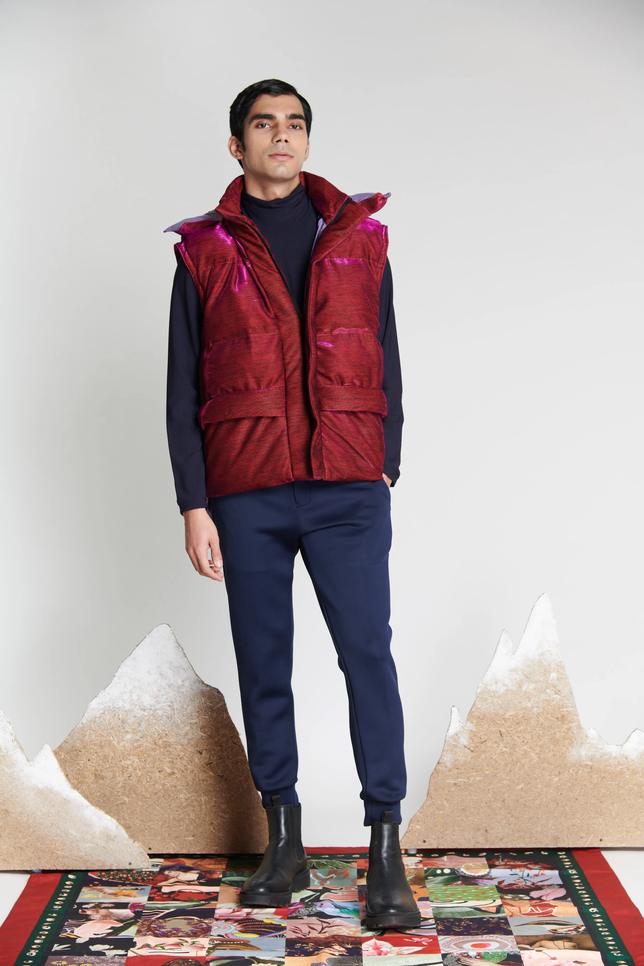 Metallic Jacket with Removable Sleeves