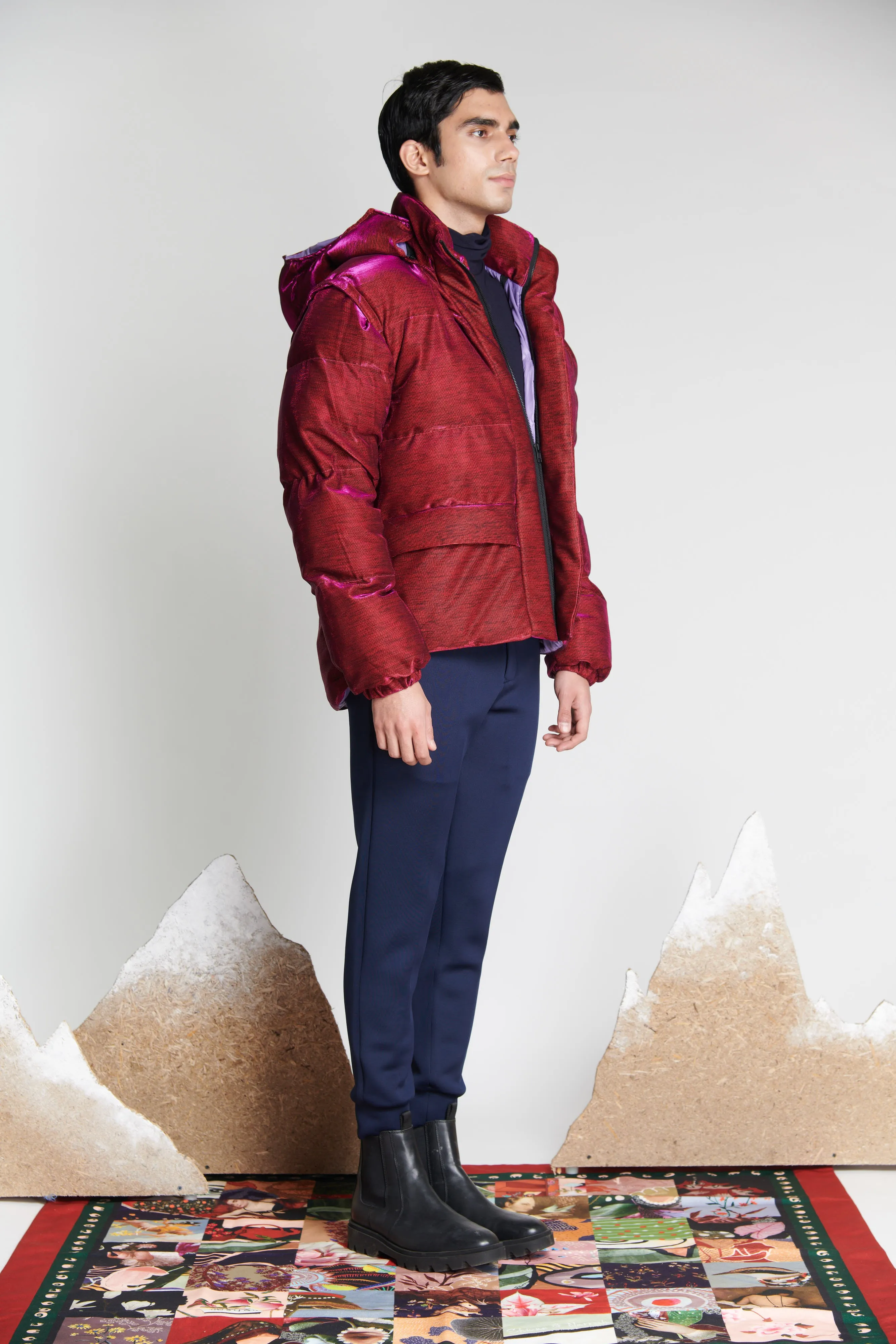 Metallic Jacket with Removable Sleeves