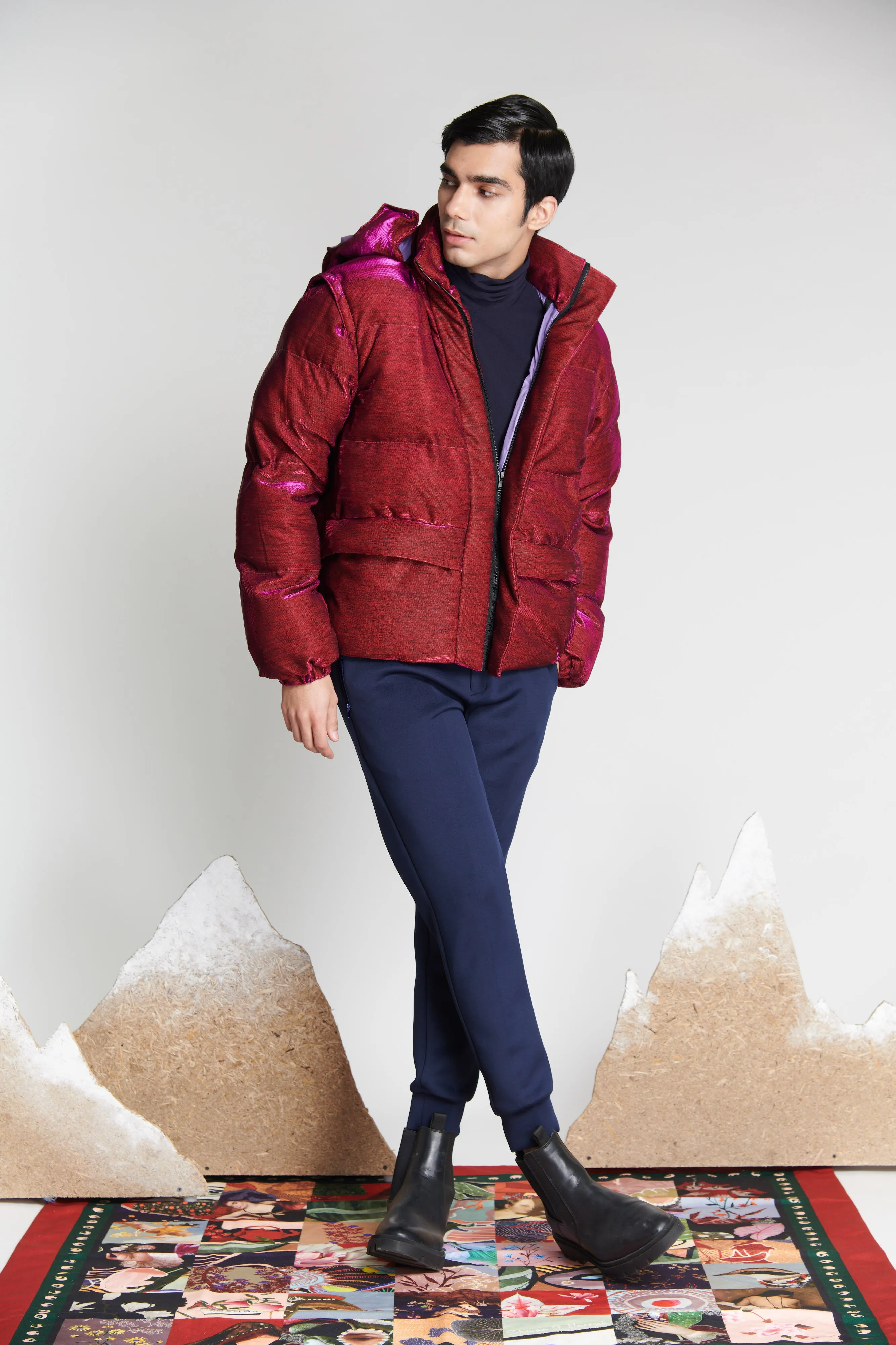 Metallic Jacket with Removable Sleeves