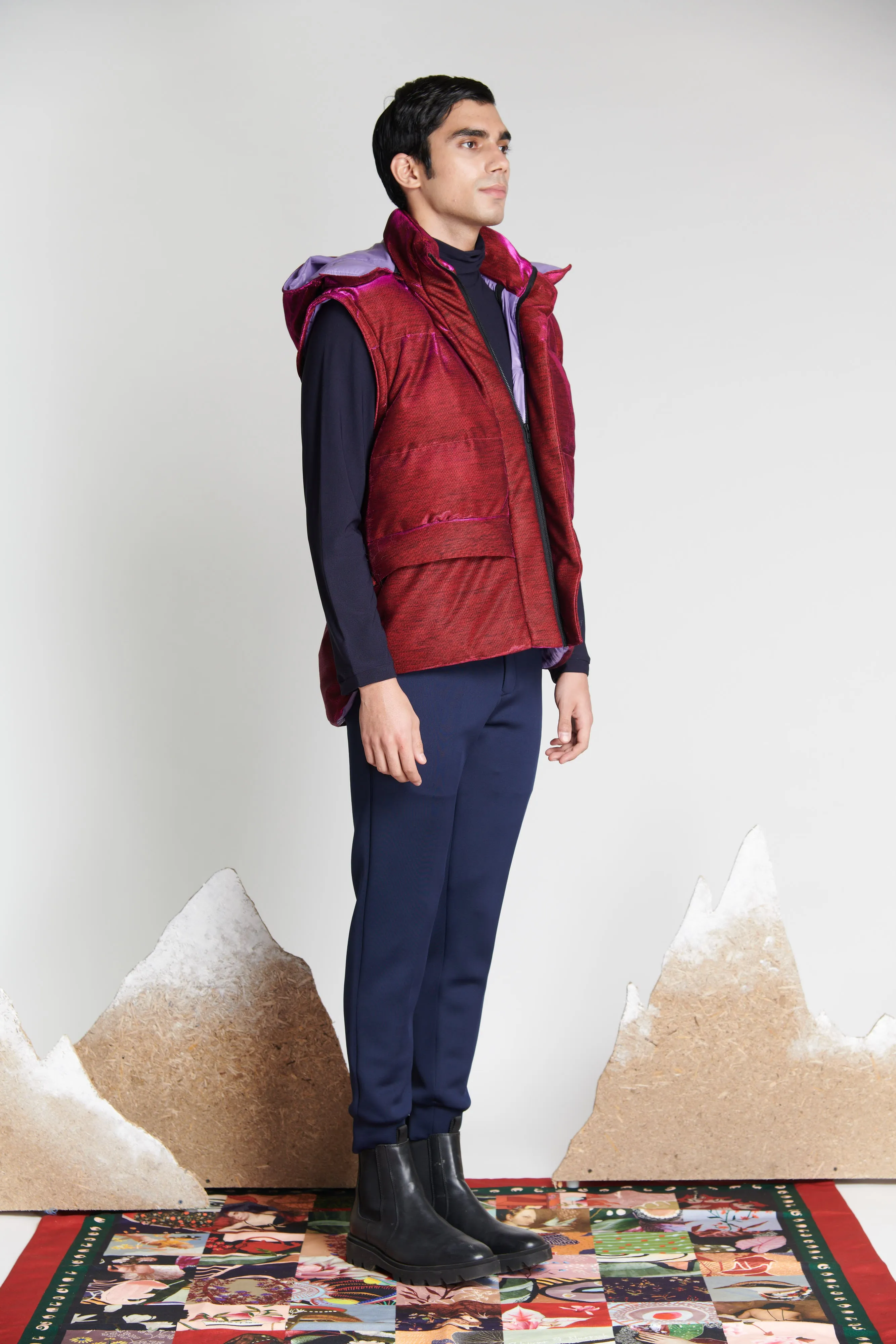 Metallic Jacket with Removable Sleeves