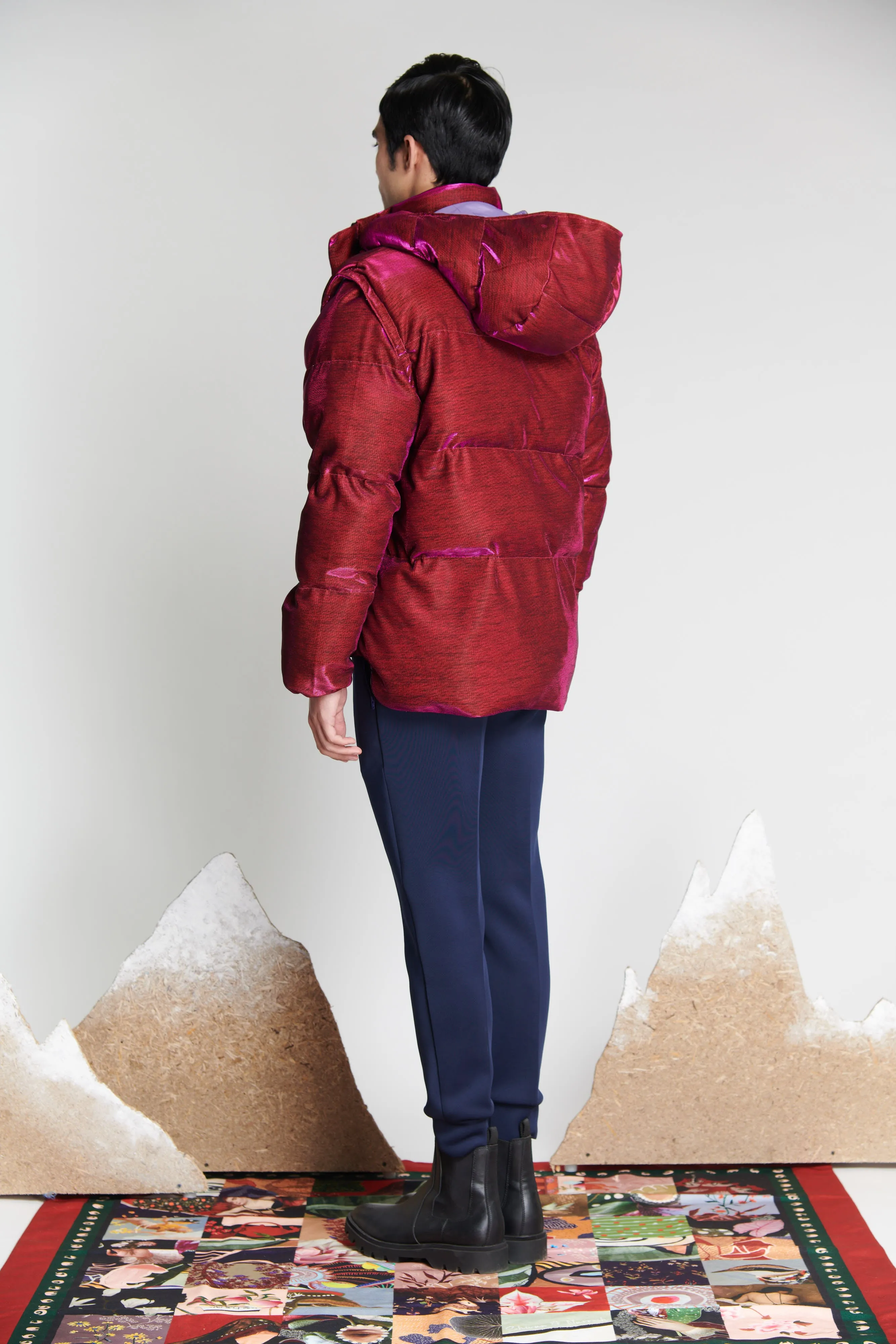 Metallic Jacket with Removable Sleeves