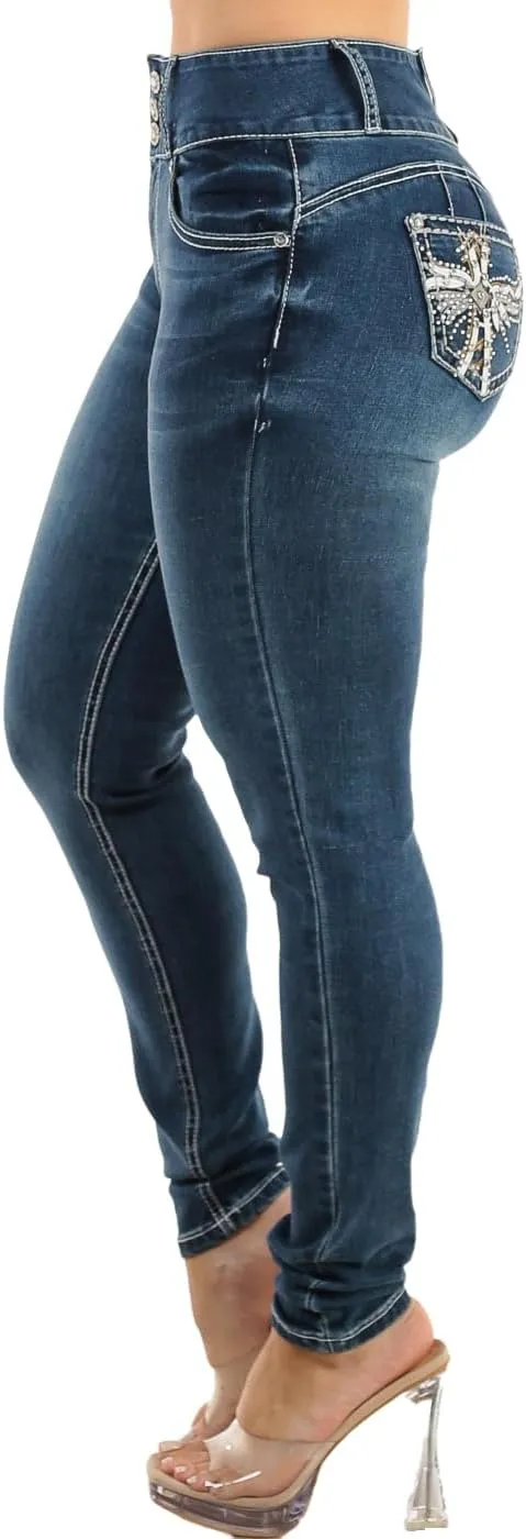 Moda Xpress Butt Lifting Skinny Jeans for Women - High Waisted Levanta Cola Push Up Jeans
