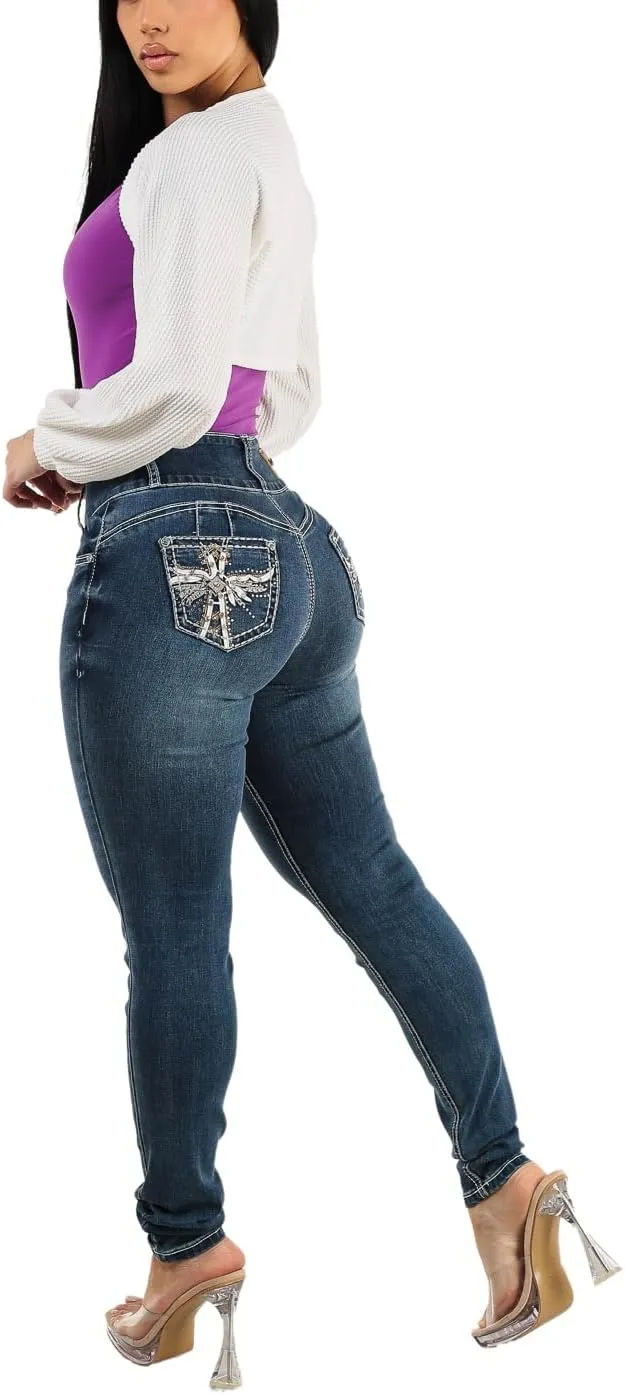 Moda Xpress Butt Lifting Skinny Jeans for Women - High Waisted Levanta Cola Push Up Jeans