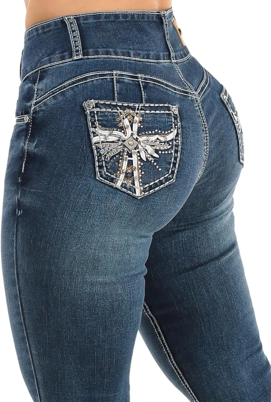 Moda Xpress Butt Lifting Skinny Jeans for Women - High Waisted Levanta Cola Push Up Jeans