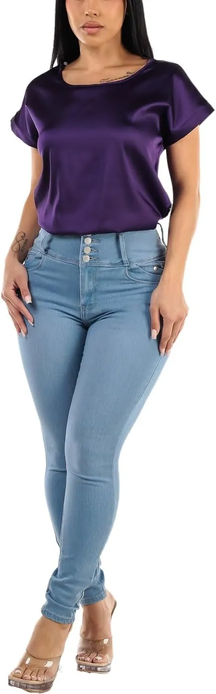 Moda Xpress Super High Waisted Butt Lifting Jeans for Women - Levanta Cola Skinny Jeans