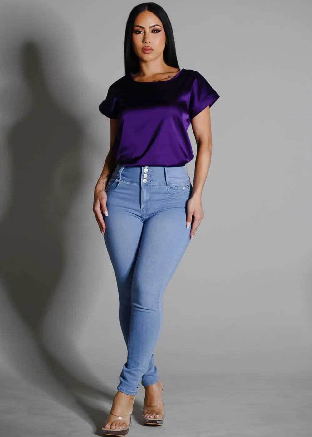 Moda Xpress Super High Waisted Butt Lifting Jeans for Women - Levanta Cola Skinny Jeans