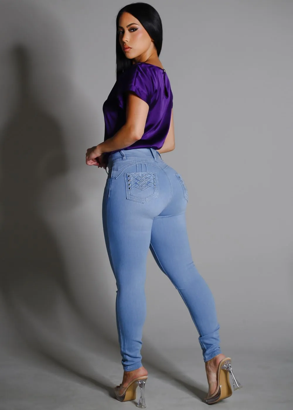Moda Xpress Super High Waisted Butt Lifting Jeans for Women - Levanta Cola Skinny Jeans