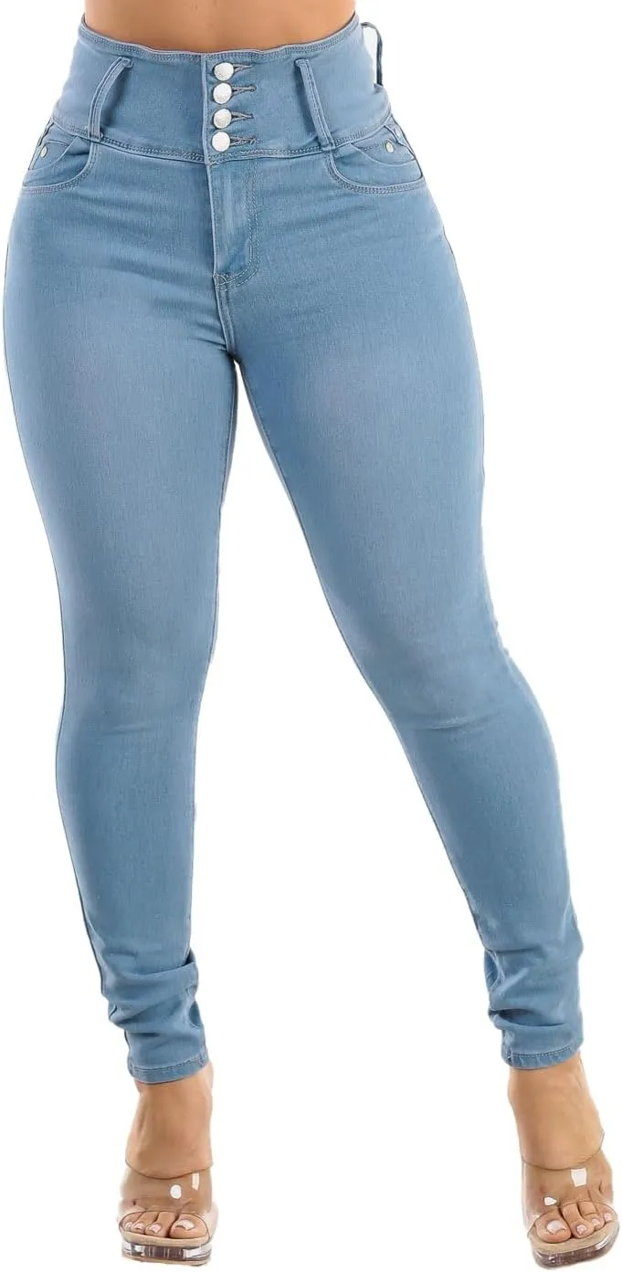Moda Xpress Super High Waisted Butt Lifting Jeans for Women - Levanta Cola Skinny Jeans