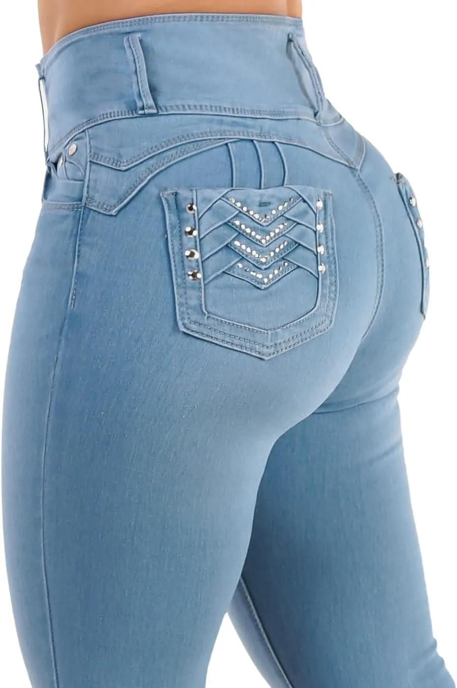 Moda Xpress Super High Waisted Butt Lifting Jeans for Women - Levanta Cola Skinny Jeans
