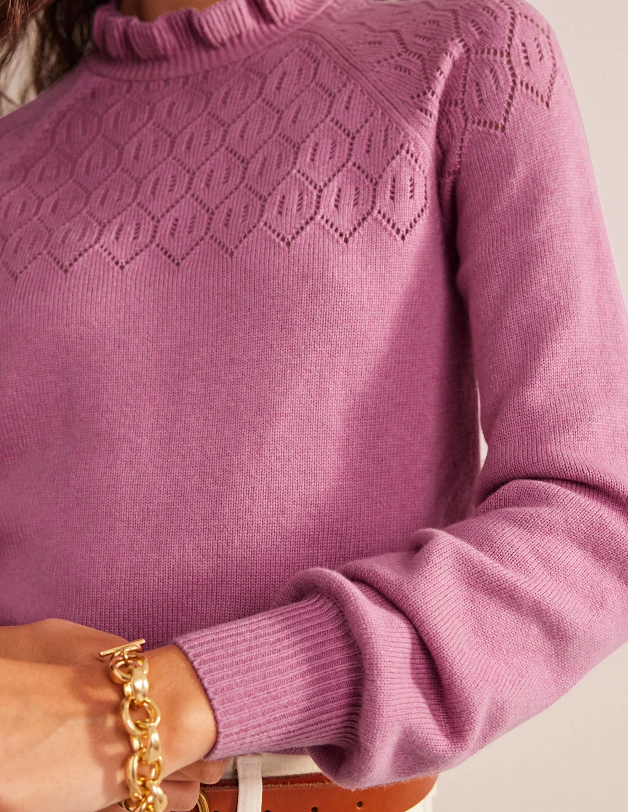 Pointelle Detailed Jumper-Strawberry Sherbet