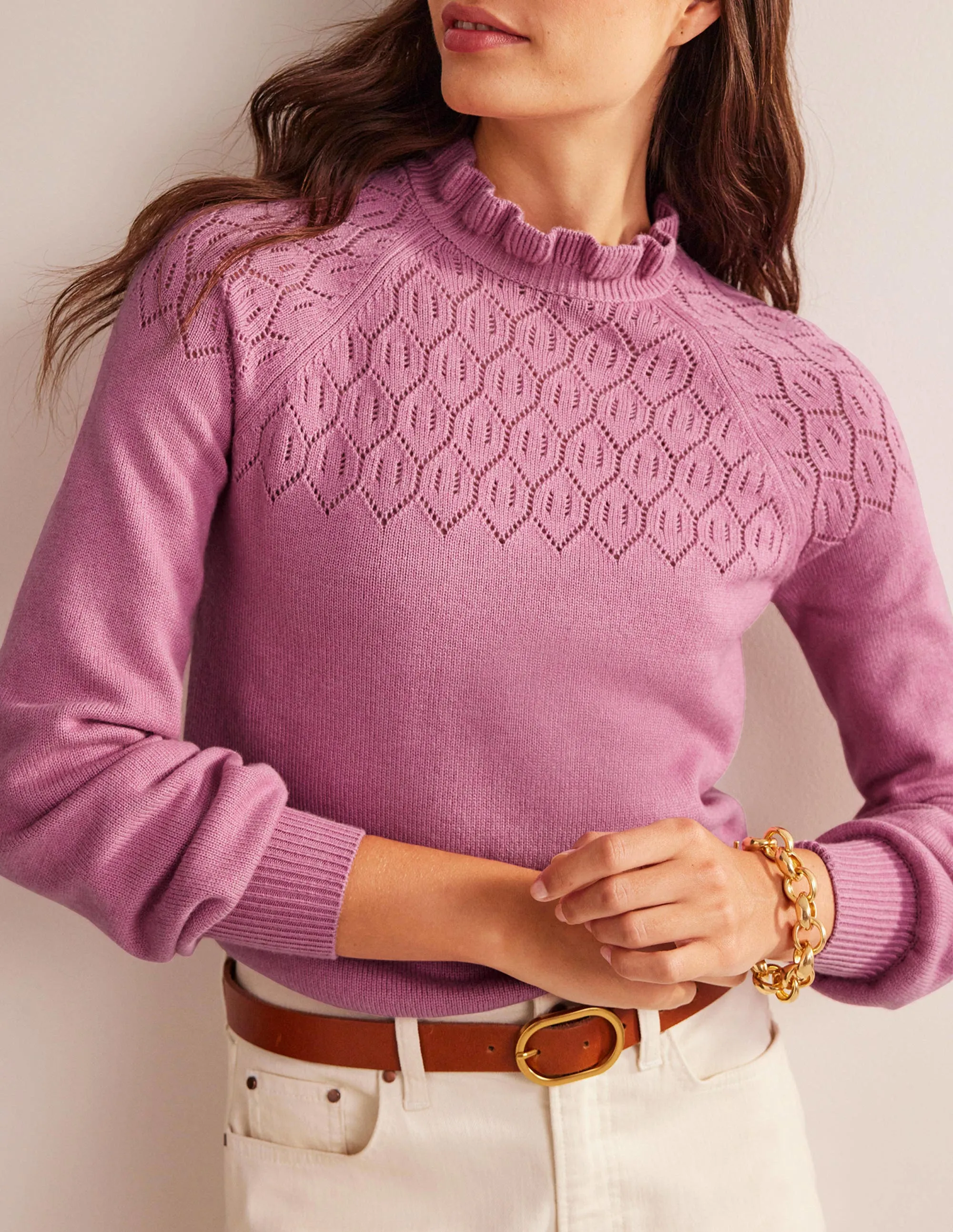 Pointelle Detailed Jumper-Strawberry Sherbet