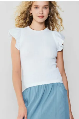 Ruffled Shoulder Knit Tank