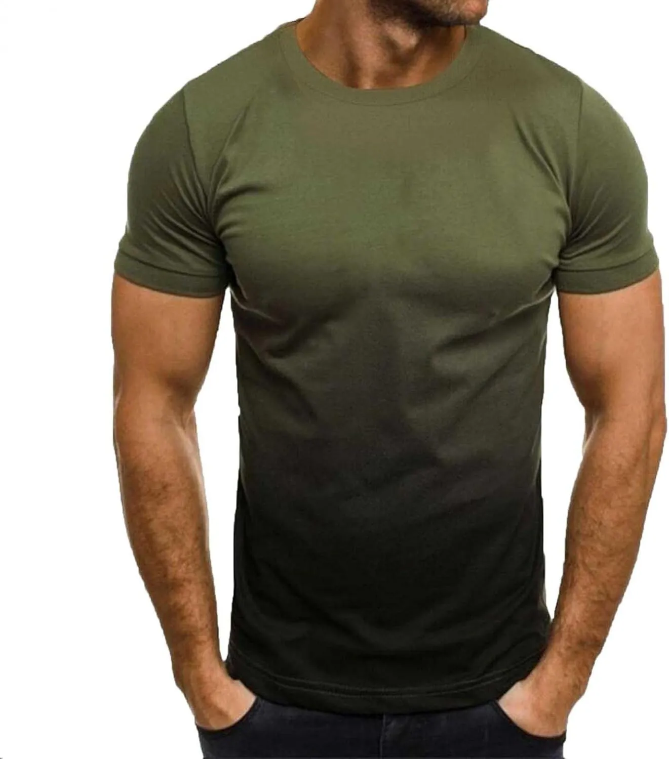 Short Sleeve Shirts for Men,Mens Gradient T Shirt Short Sleeve Casual Style Street Fashion Crewneck Tee for Men Shirt Tops