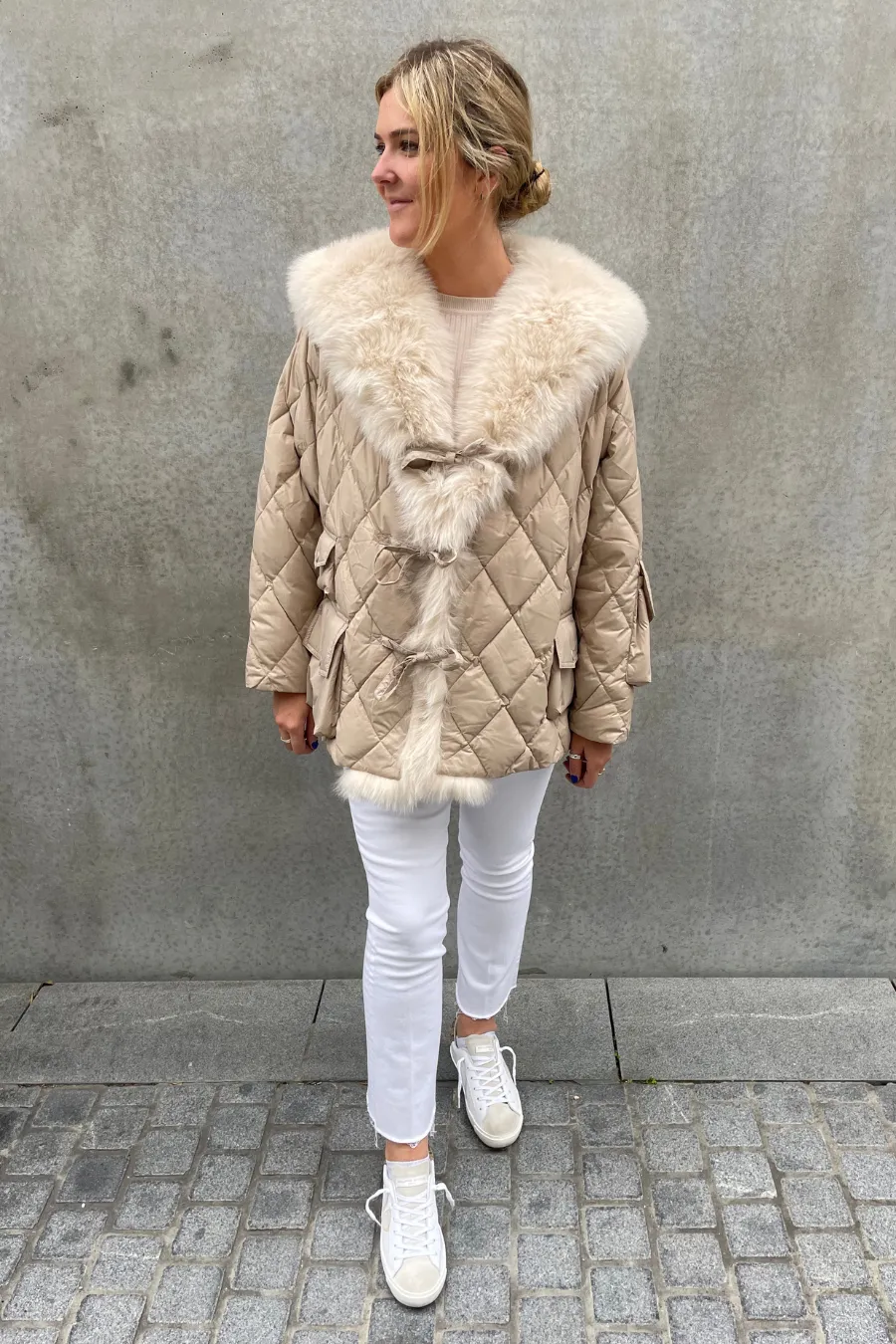 Short Tick Tock Jacket Cream