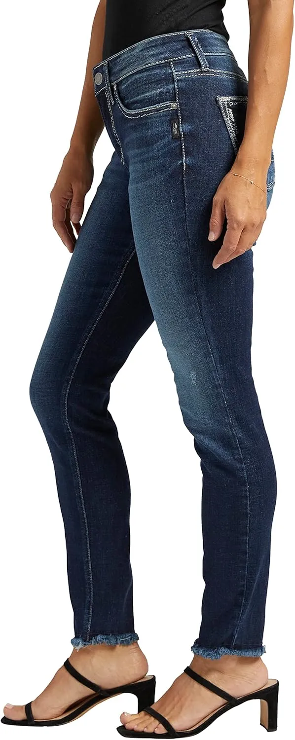 Silver Jeans Co. Women's Suki Mid Rise Curvy Fit Skinny Jeans