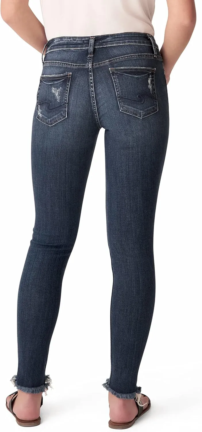Silver Jeans Co. Women's Suki Mid Rise Curvy Fit Skinny Jeans