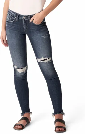 Silver Jeans Co. Women's Suki Mid Rise Curvy Fit Skinny Jeans