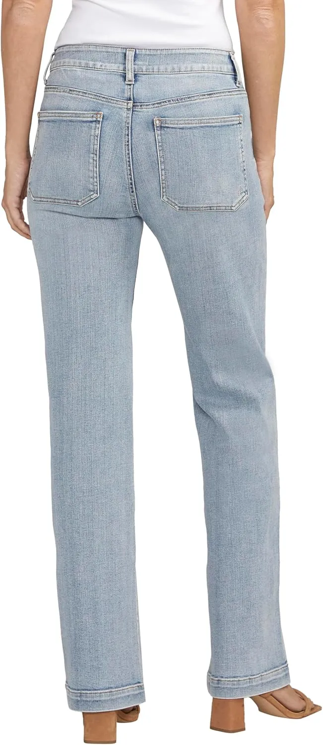 Silver Jeans Co. Women's Suki Mid Rise Curvy Fit Trouser Leg Jeans