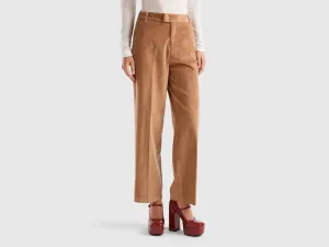 Straight Fit Camel Corduroy Pants