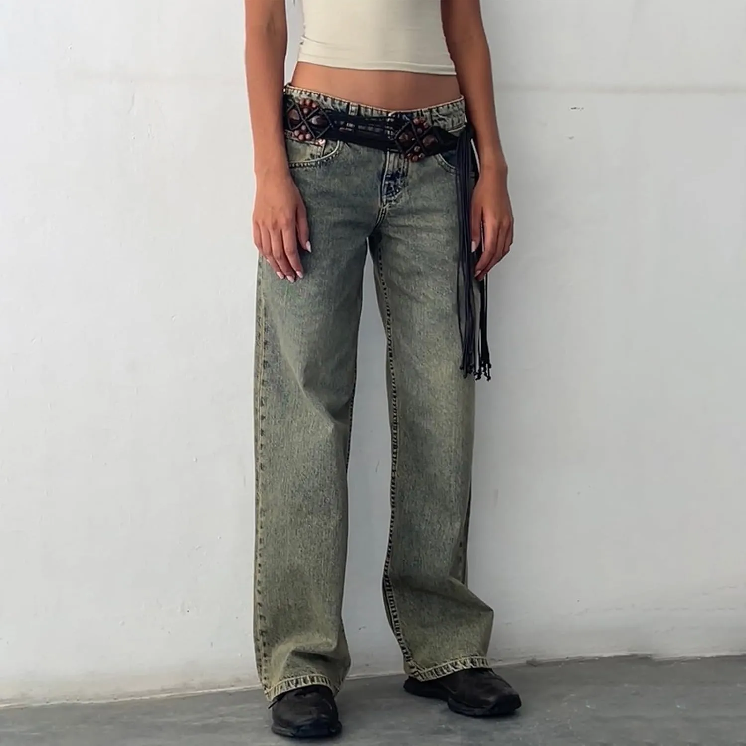 Straight Leg Jeans for Women,High Waisted Wide Leg Loose Microelastic Boyfriend Denim Pants Baggy Jeans for Women Y2K