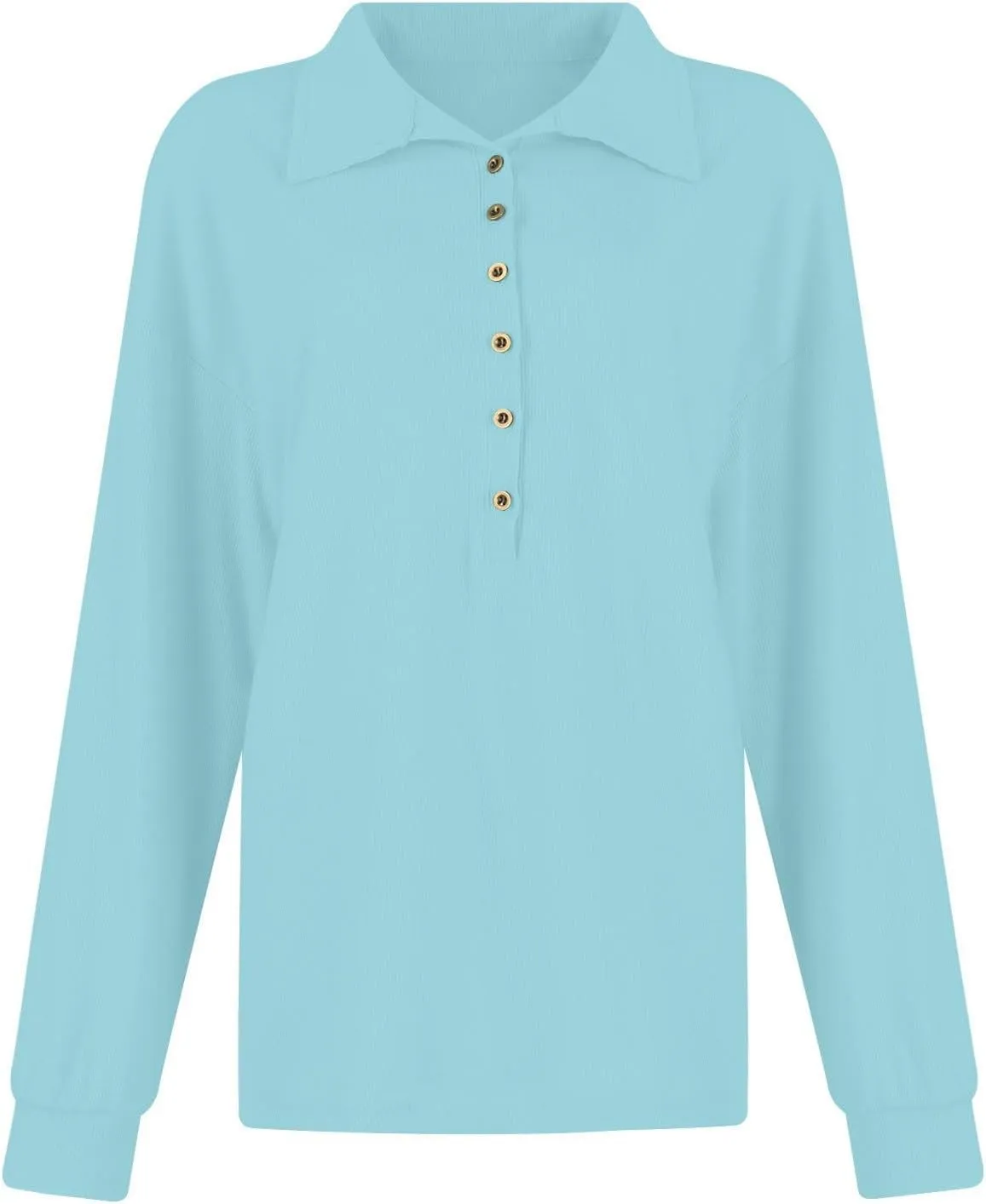 Striped Knitted Tops for Women Casual Lapel Collar Button Down Long Sleeve Relaxed Fit Sweatshirts Fall Loose Tunics