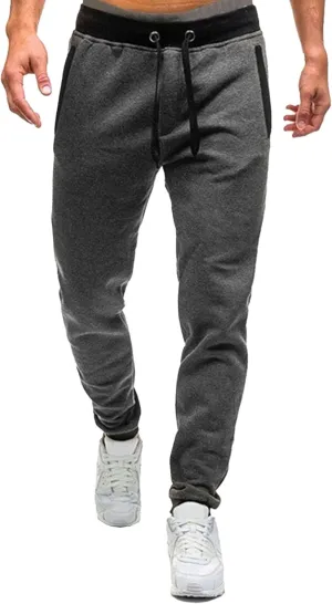 Sweat Pants for Mens Casual Outdoor Drawstring Fit Pants Relaxed Fit Stretch Tapered Trousers with Pockets