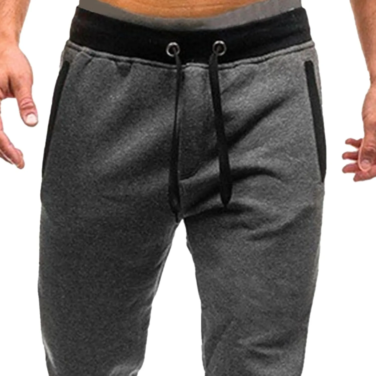 Sweat Pants for Mens Casual Outdoor Drawstring Fit Pants Relaxed Fit Stretch Tapered Trousers with Pockets