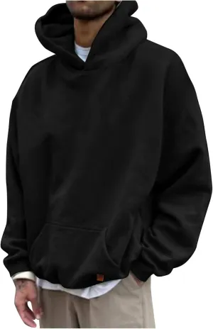 Sweatshirts Men Men's Hoodie Long Sleeve Men's Fleece Hoodies, Cotton Blend, Relaxed Fit Mens Logo Hoodie Hooded