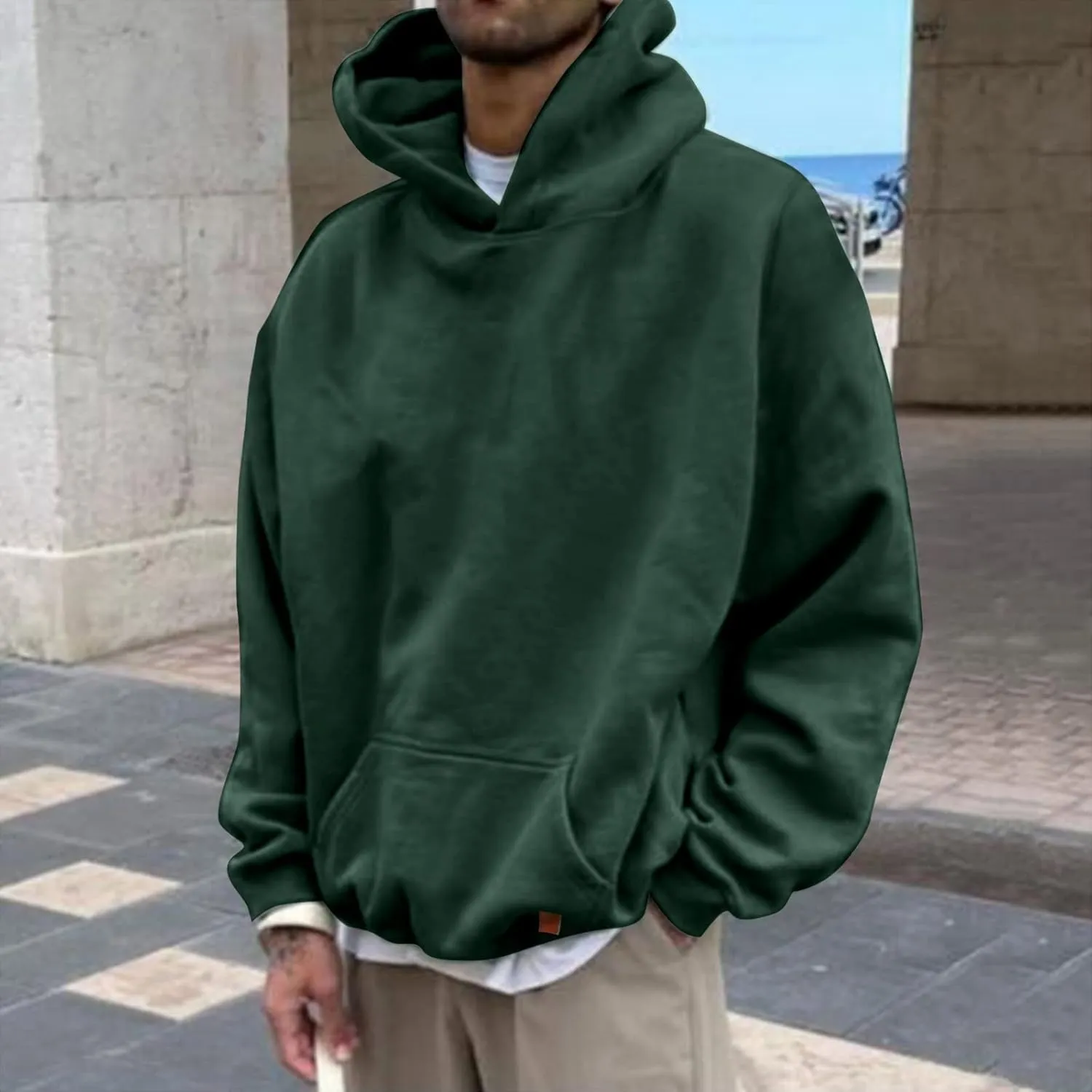 Sweatshirts Men Men's Hoodie Long Sleeve Men's Fleece Hoodies, Cotton Blend, Relaxed Fit Mens Logo Hoodie Hooded